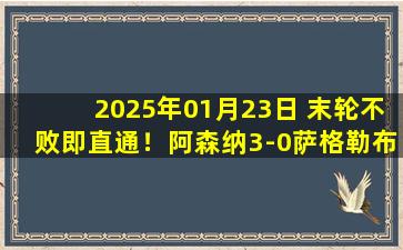 2025年01月23日 末轮不败即直通！阿森纳3-0萨格勒布迪纳摩 哈弗茨传射